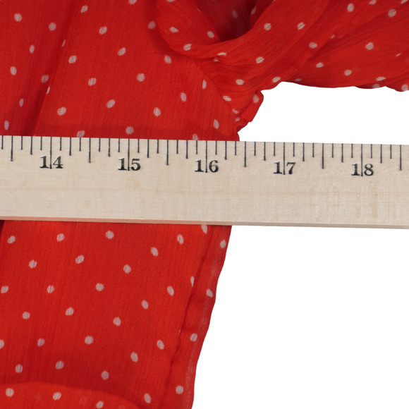 Vero Moda Orange Dress Womens Medium Sheer Sleeves Smocked Waist Lightweight - Picture 9 of 13